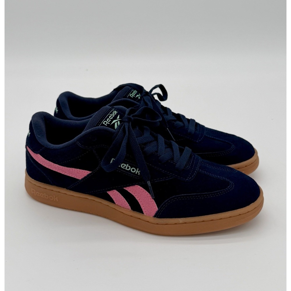 Reebok Women's Forte Lounger Sneakers Navy/Pink With Gum Sole Size 9.5